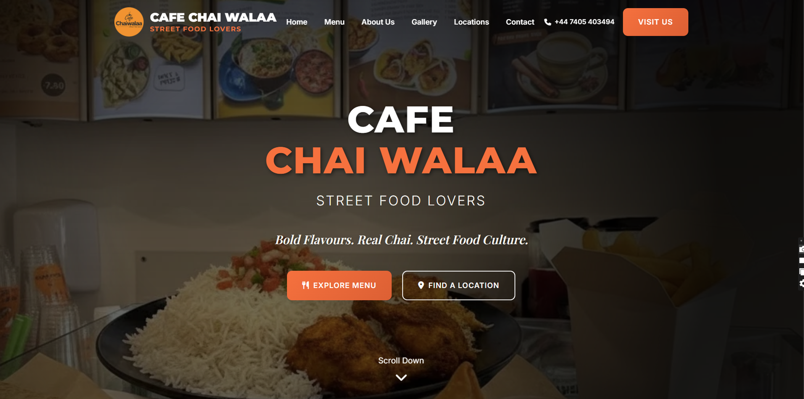 Cafe Chaiwalaa website preview
