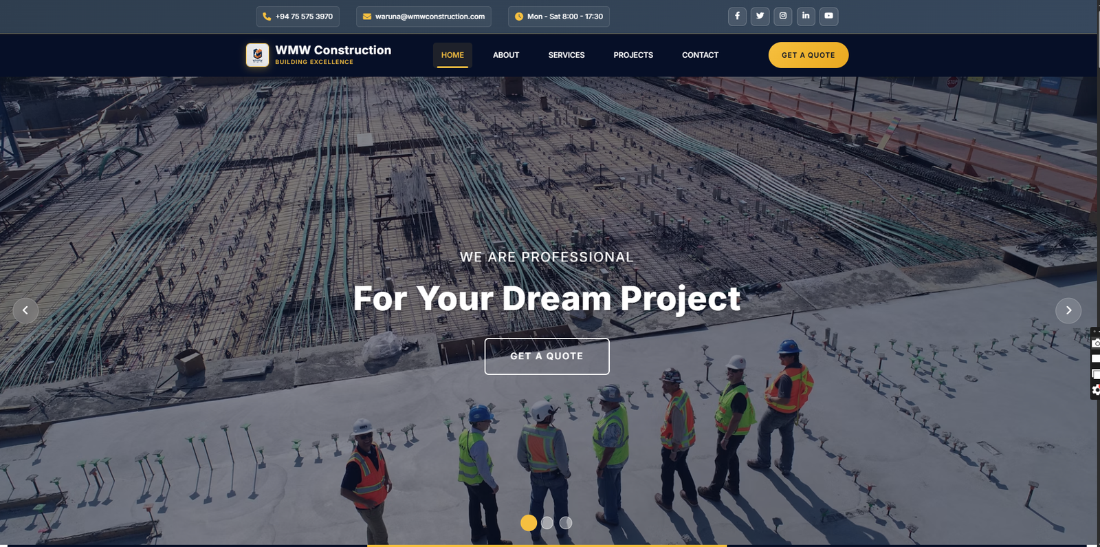WMW Construction website preview